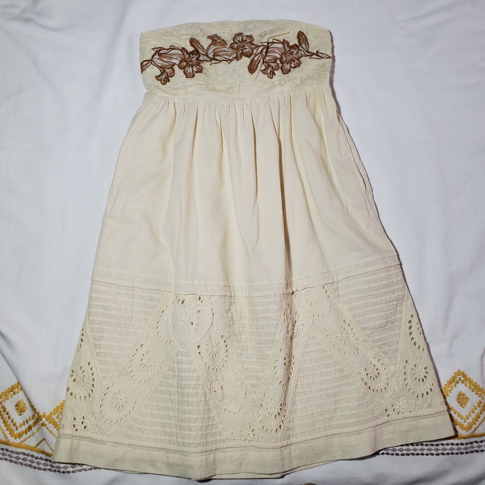 Boho Anthropologie Zehavale Embroidered Dress